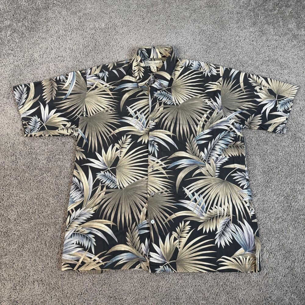 Tori Richard Shirt Mens M Black Short Sleeve Button Up Cotton Hawaiian Relaxed